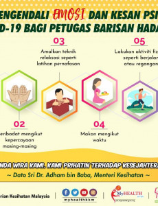 Tips Mengendali Emosi dan Kesan Psikologi COVID-19 Bagi Petugas Barisan Hadapan